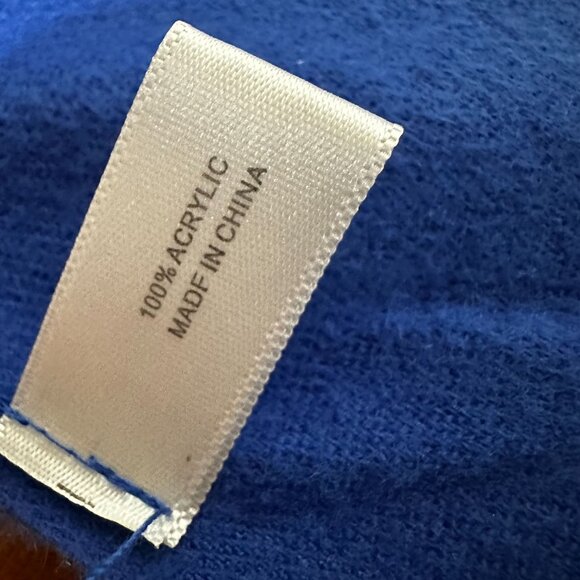 Cobalt Blue Cashmere Feel Pashmina Shawl Wrap 58x41 Soft Large Scarf Gift NWOT - Picture 4 of 6